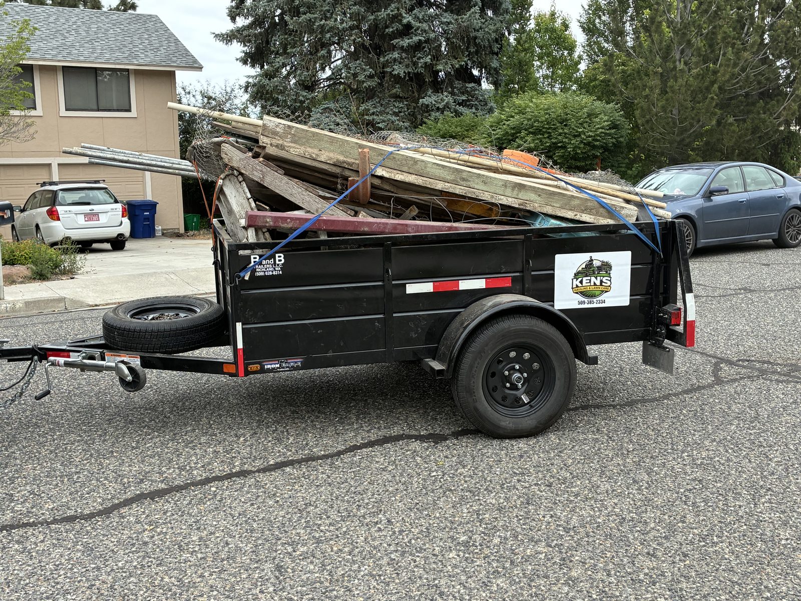 Ken's trailer fully loaded for hauling